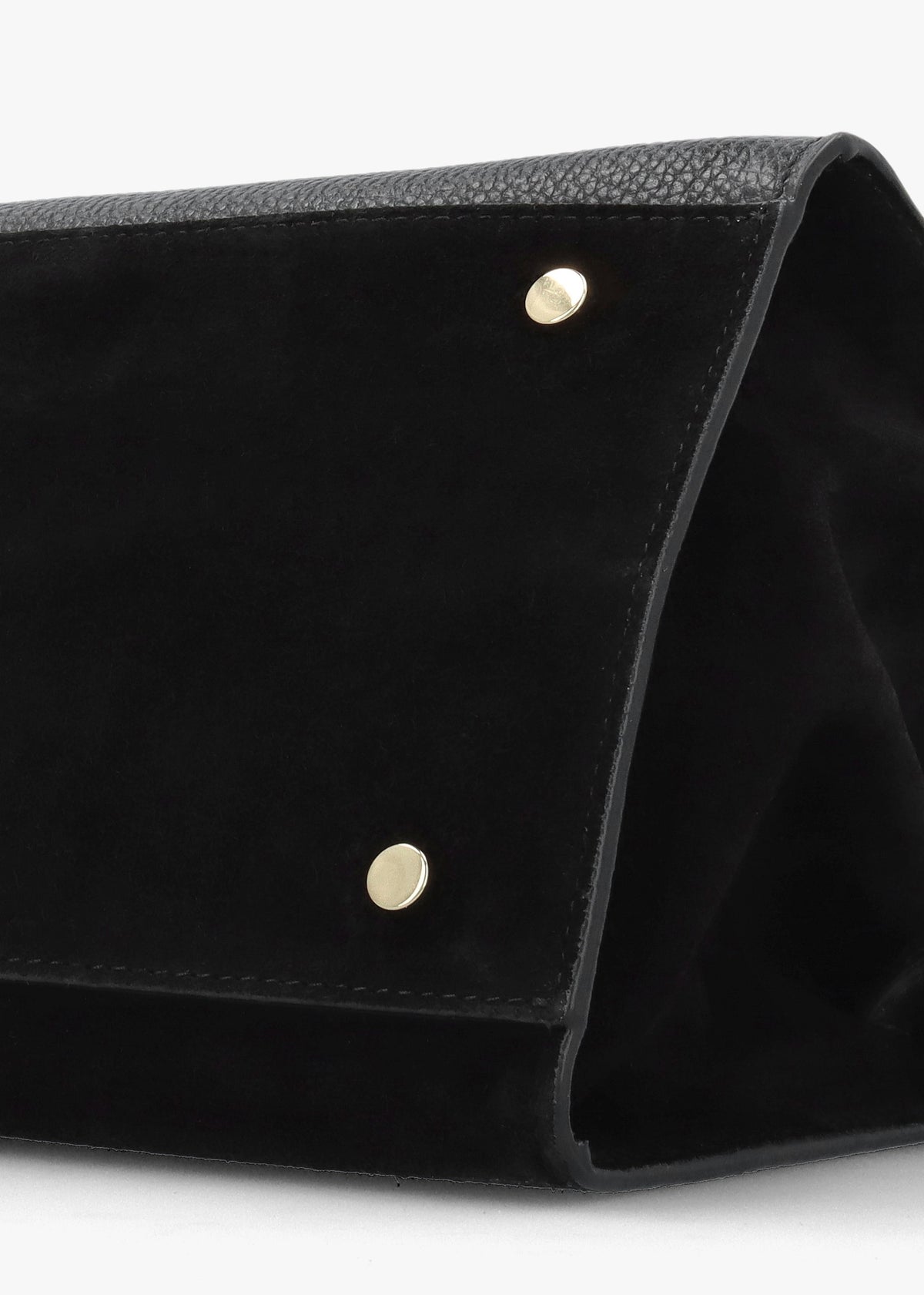 Lilah Black Leather & Suede East West Shoulder Bag