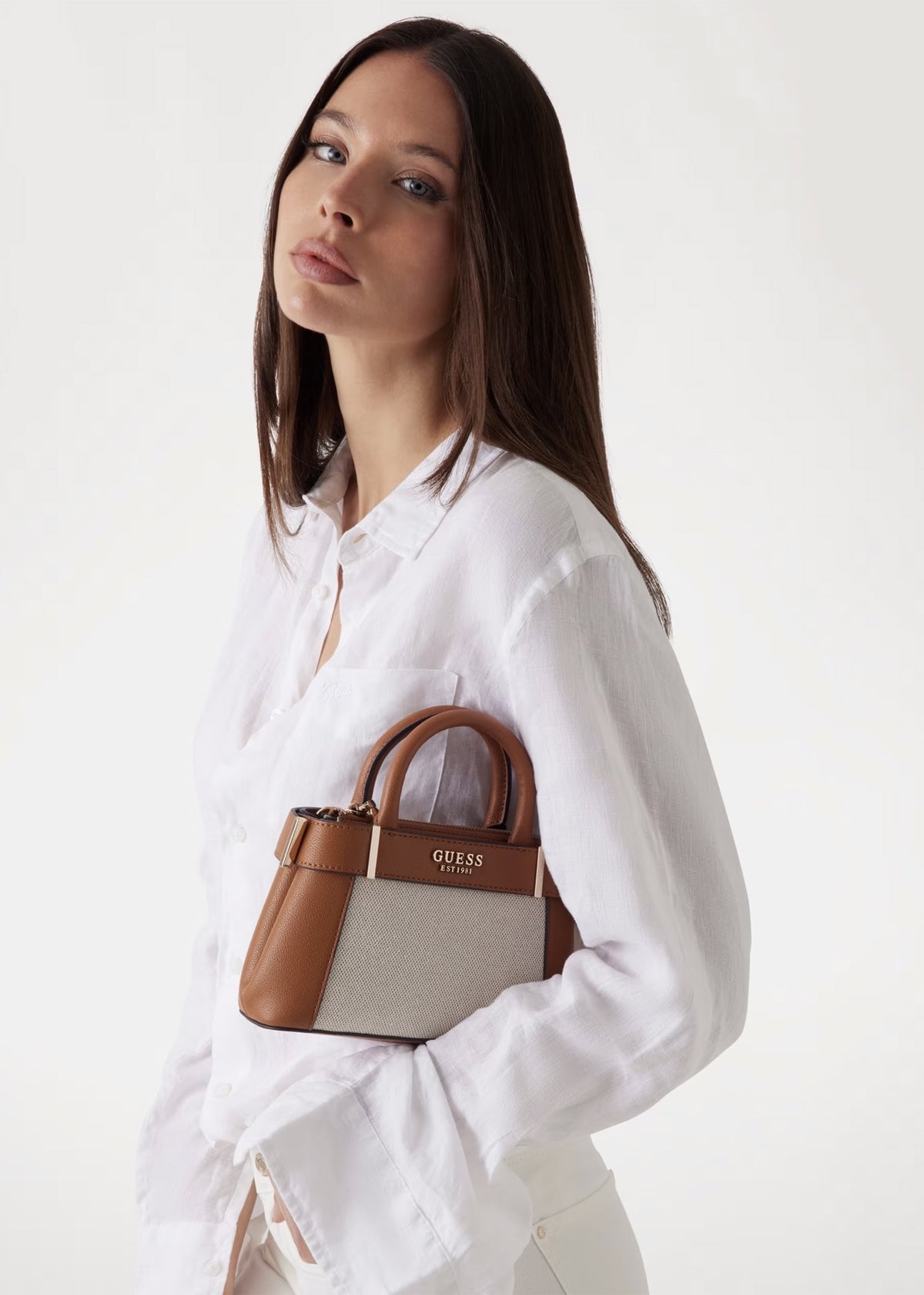 Anadela Mini Natural Cognac Satchel Bag