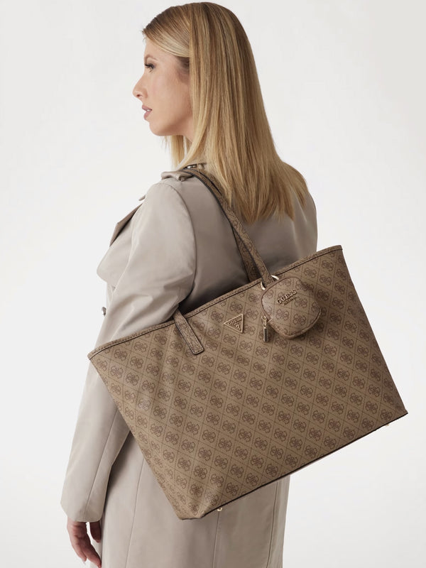 Large Power Play II Latte Logo Tech Tote Bag