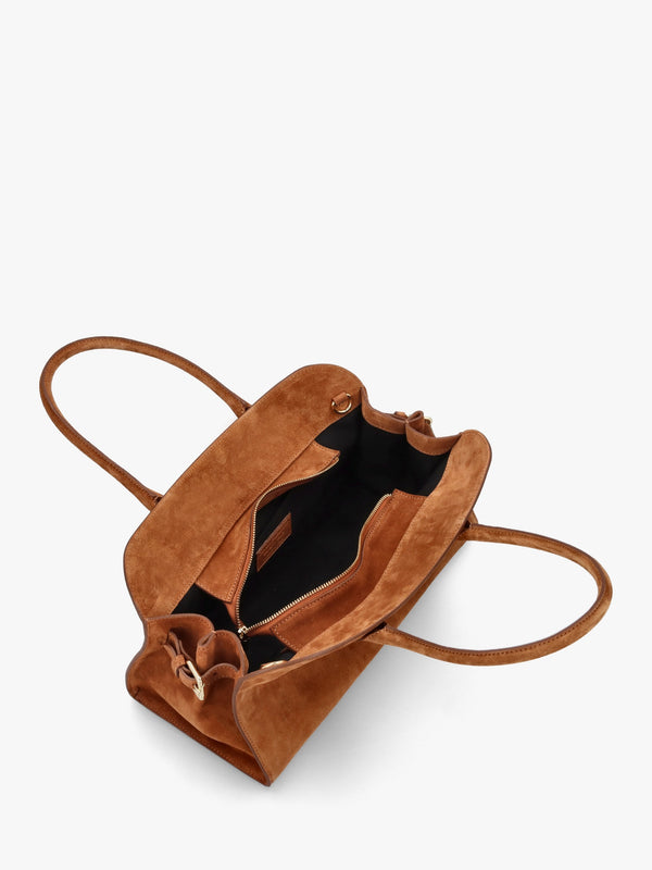 Lilah Tan Suede East West Shoulder Bag