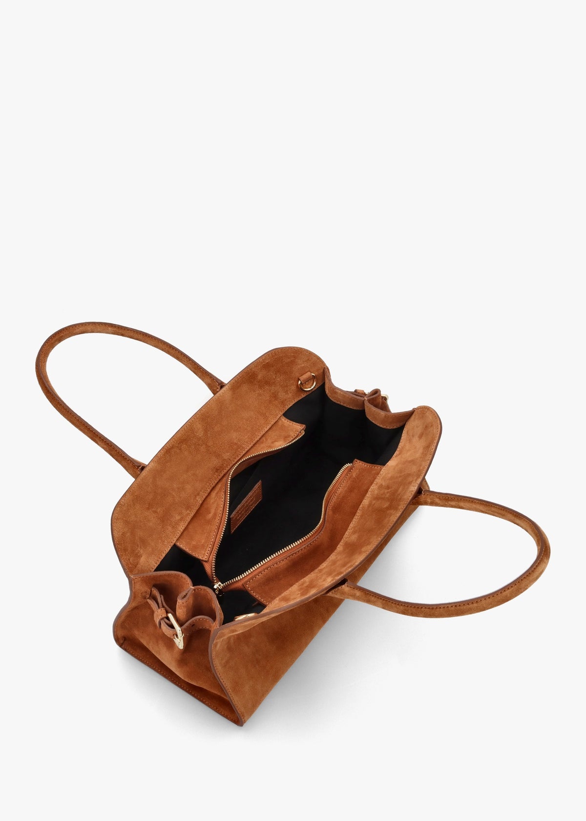 Lilah Tan Suede East West Shoulder Bag