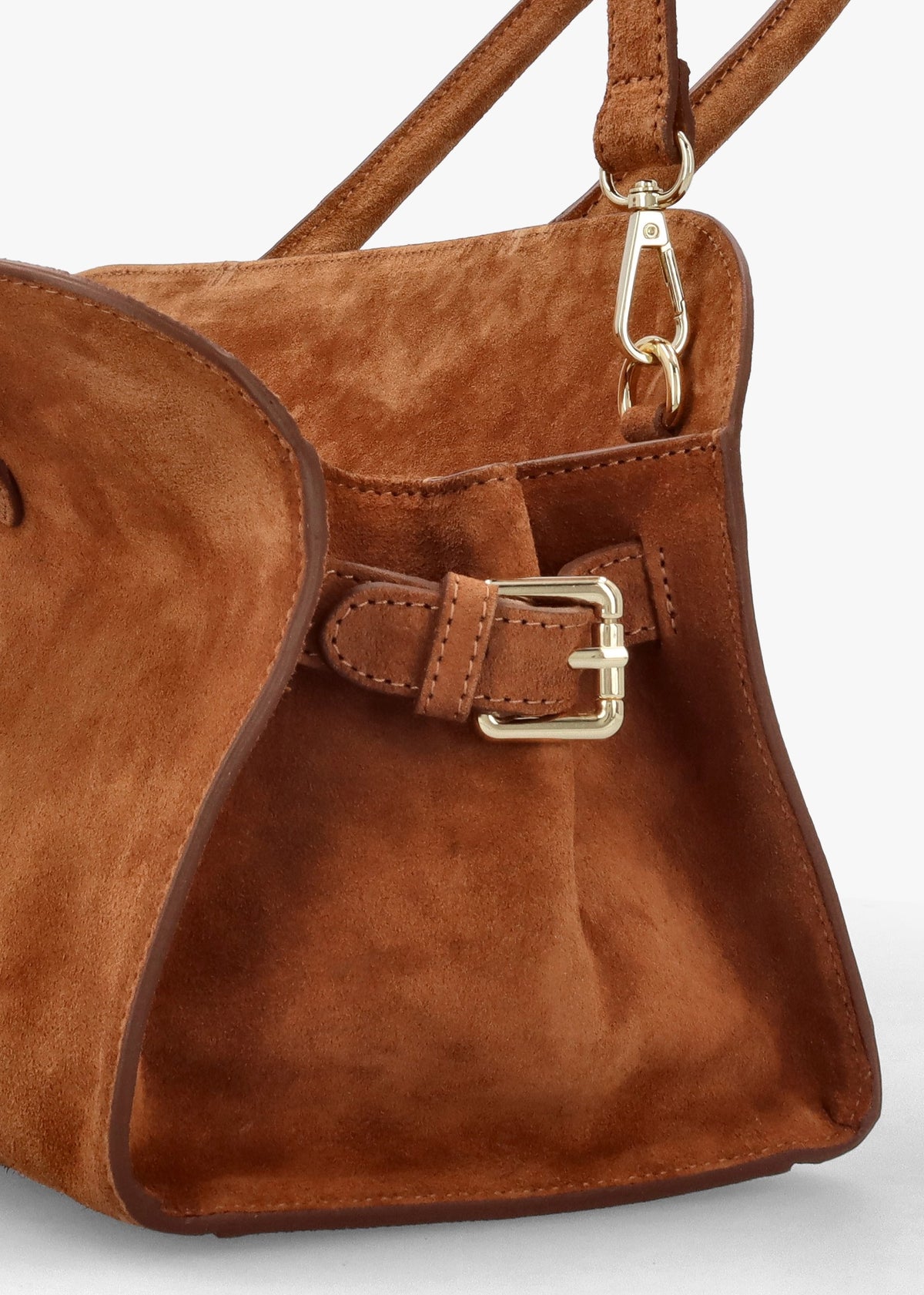 Lilah Tan Suede East West Shoulder Bag