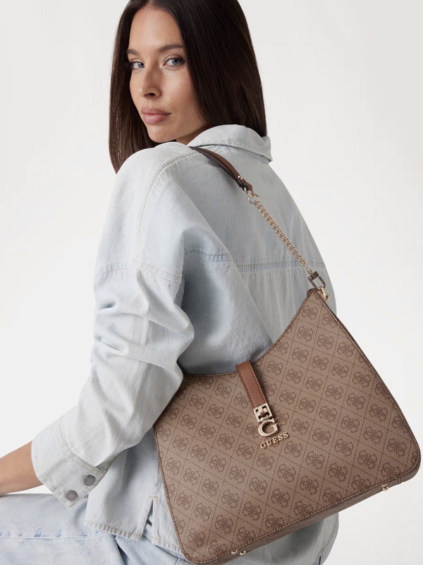 Zamira Latte Logo Hobo Shoulder Bag