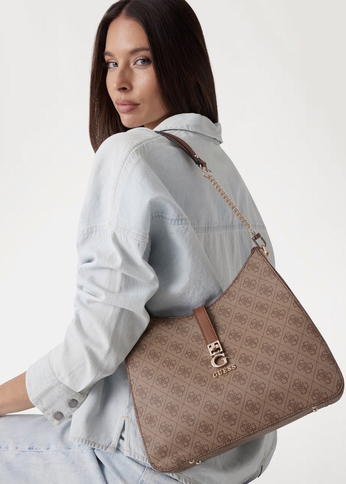 Zamira Latte Logo Hobo Shoulder Bag