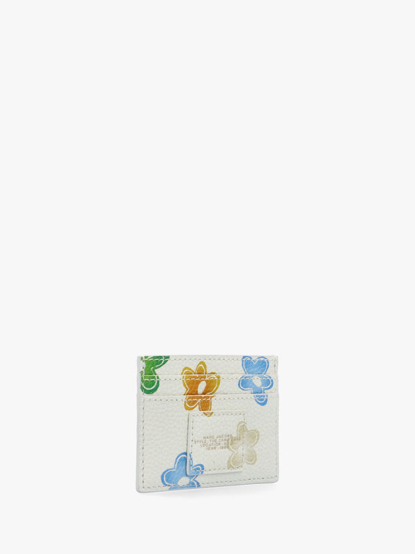 The Wild Daisy White Multi Leather Card Case