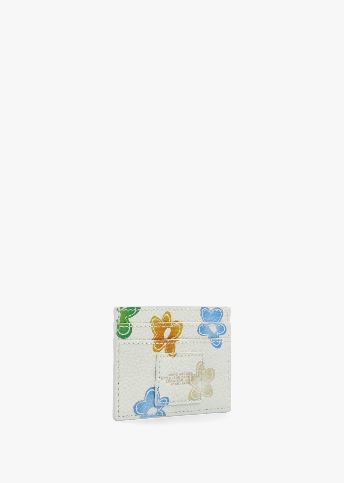 The Wild Daisy White Multi Leather Card Case