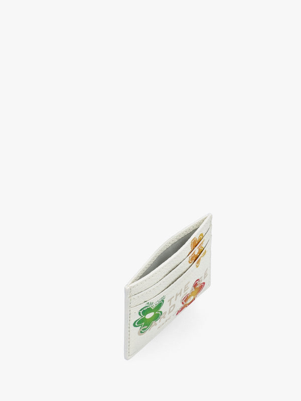 The Wild Daisy White Multi Leather Card Case