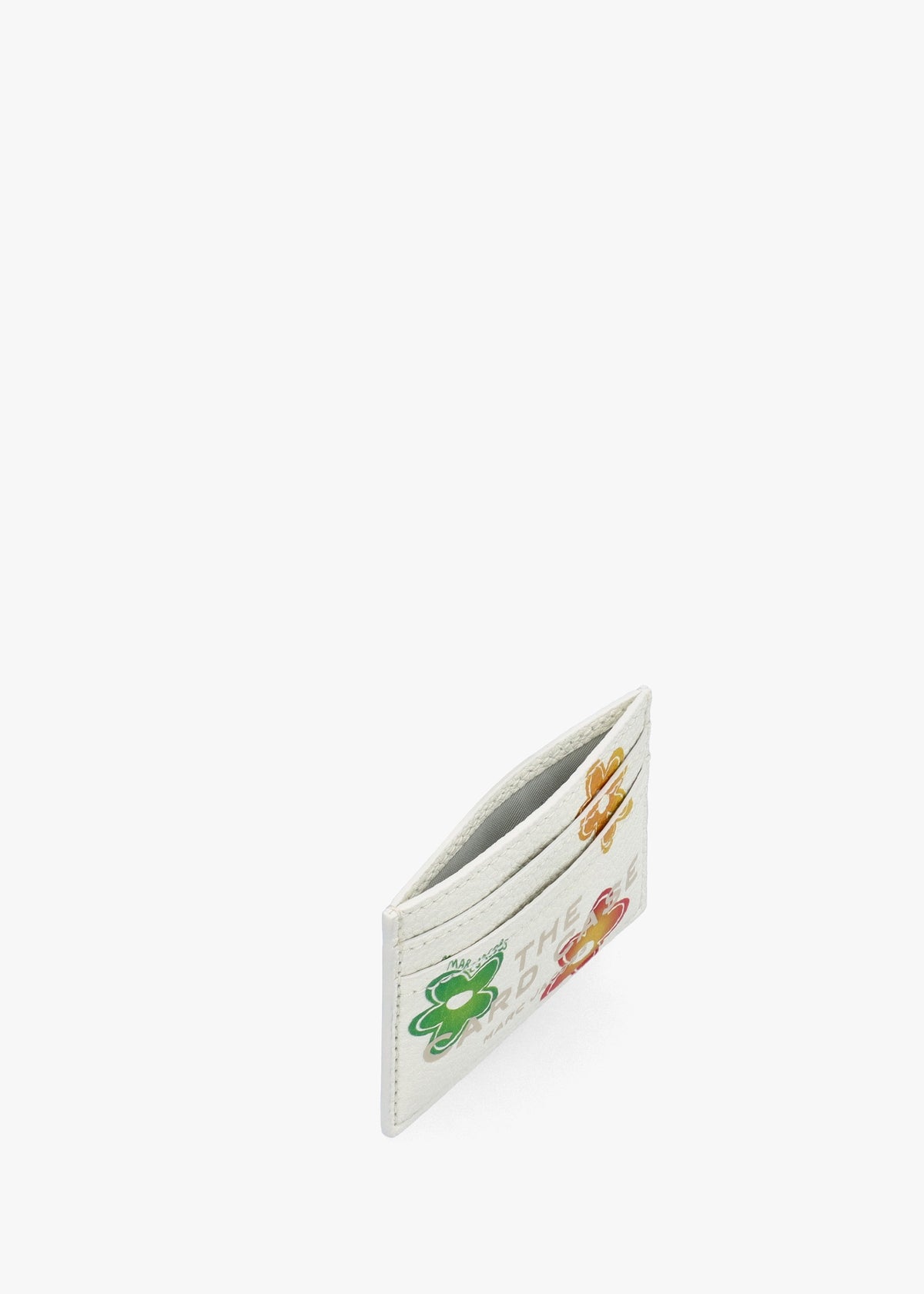 The Wild Daisy White Multi Leather Card Case