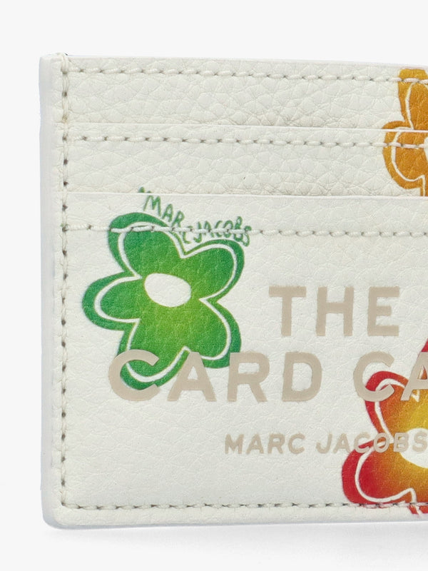 The Wild Daisy White Multi Leather Card Case