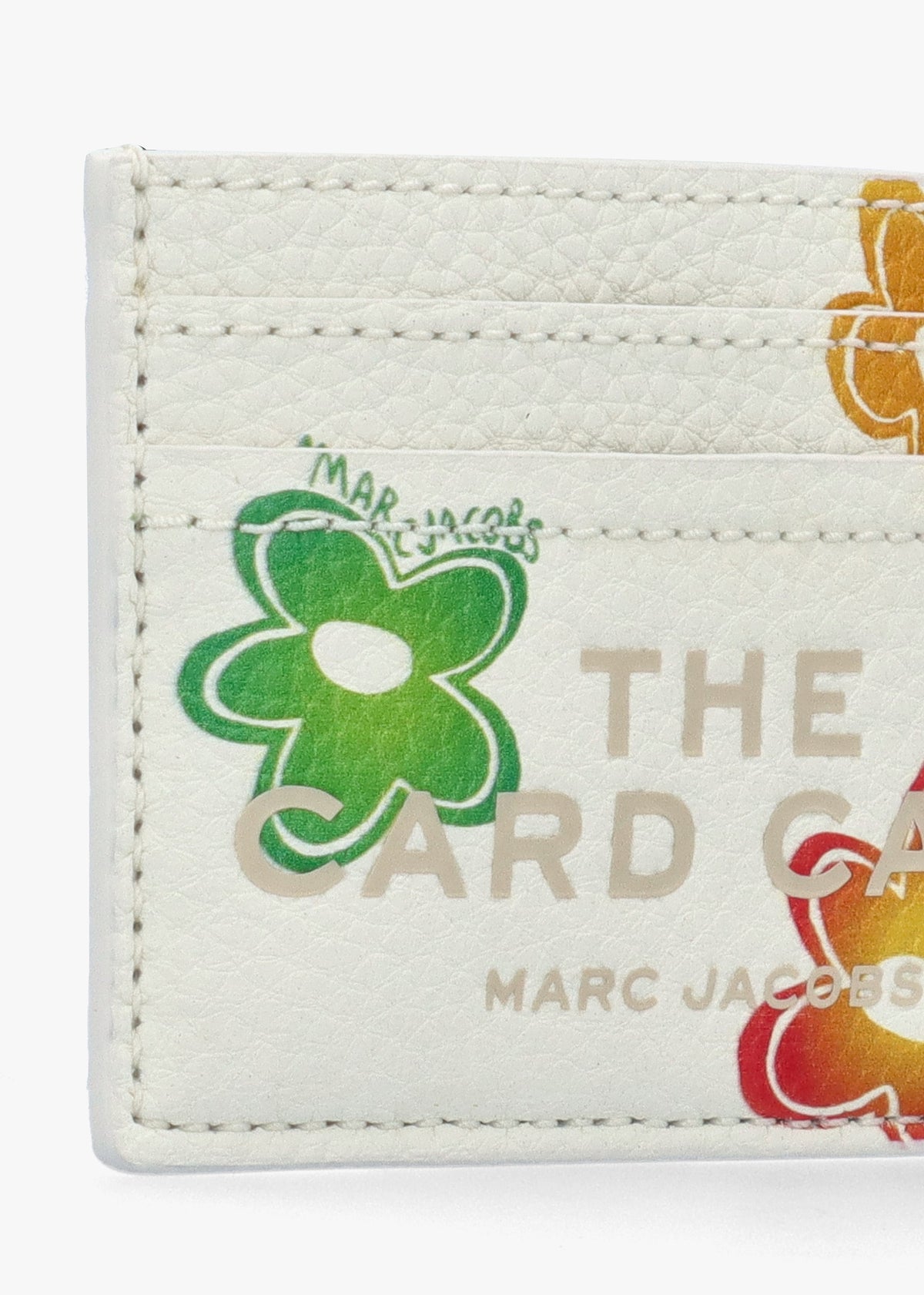 The Wild Daisy White Multi Leather Card Case