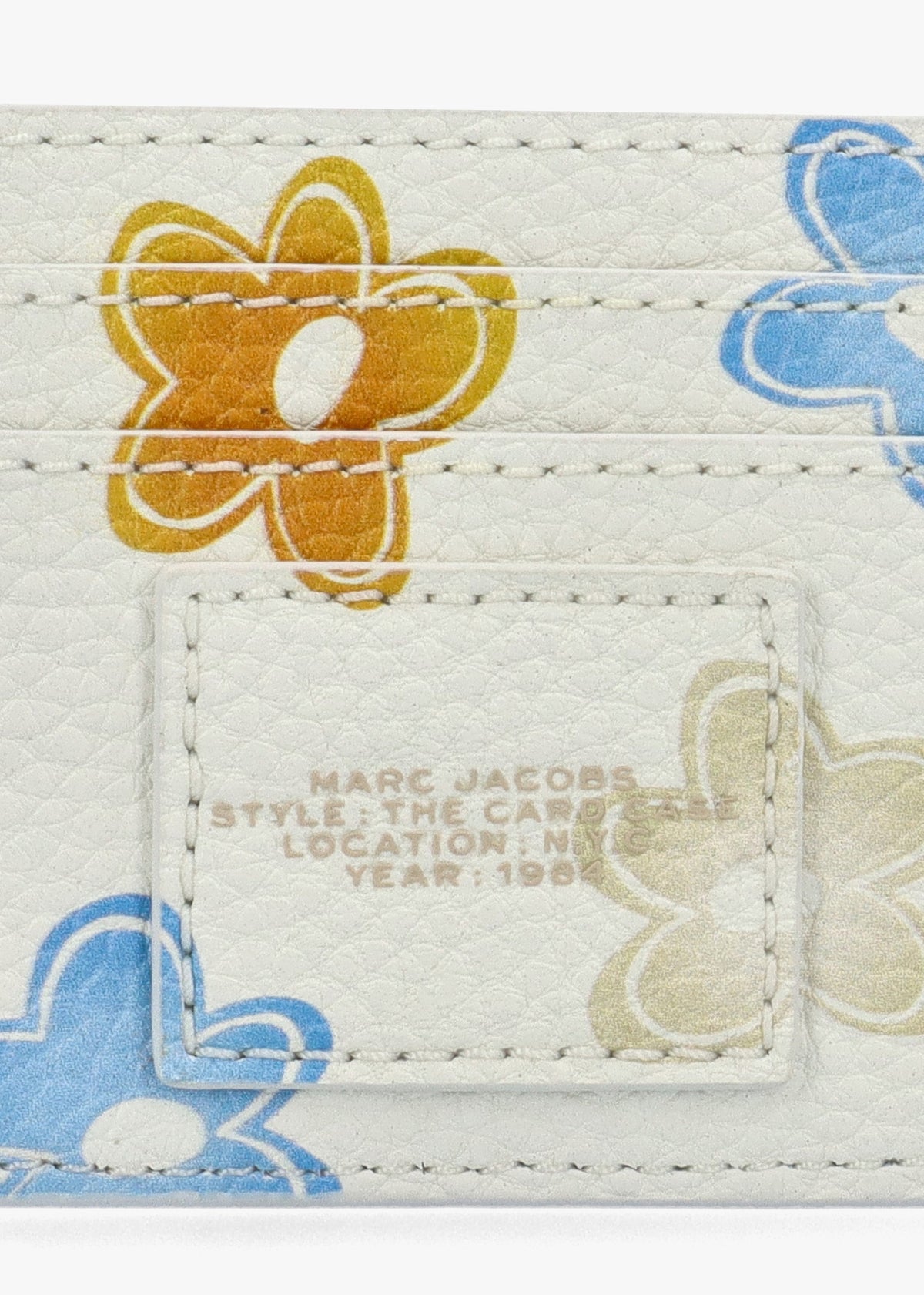 The Wild Daisy White Multi Leather Card Case