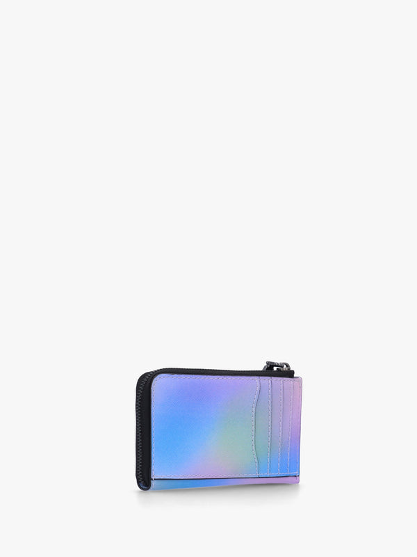 The Airbrush Utility Snapshot Top Zip Blue Multi Leather Wallet