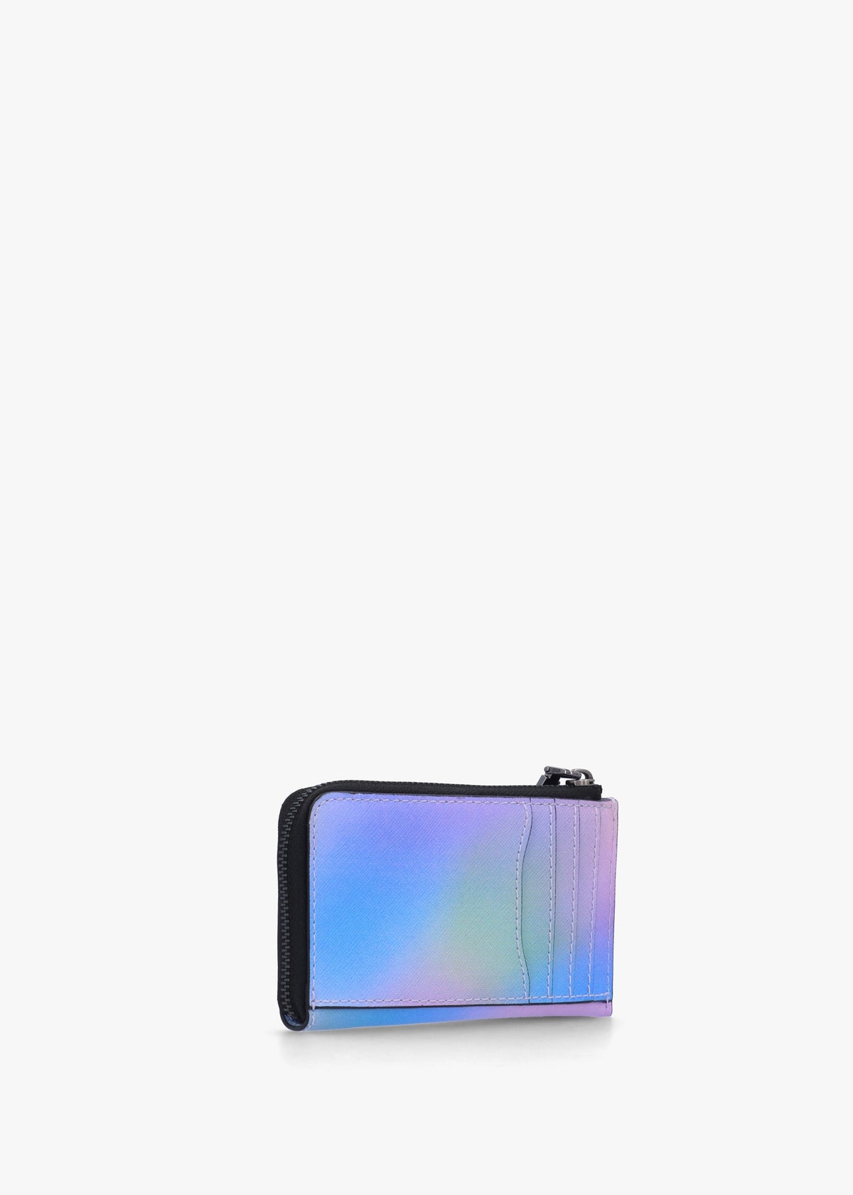 The Airbrush Utility Snapshot Top Zip Blue Multi Leather Wallet