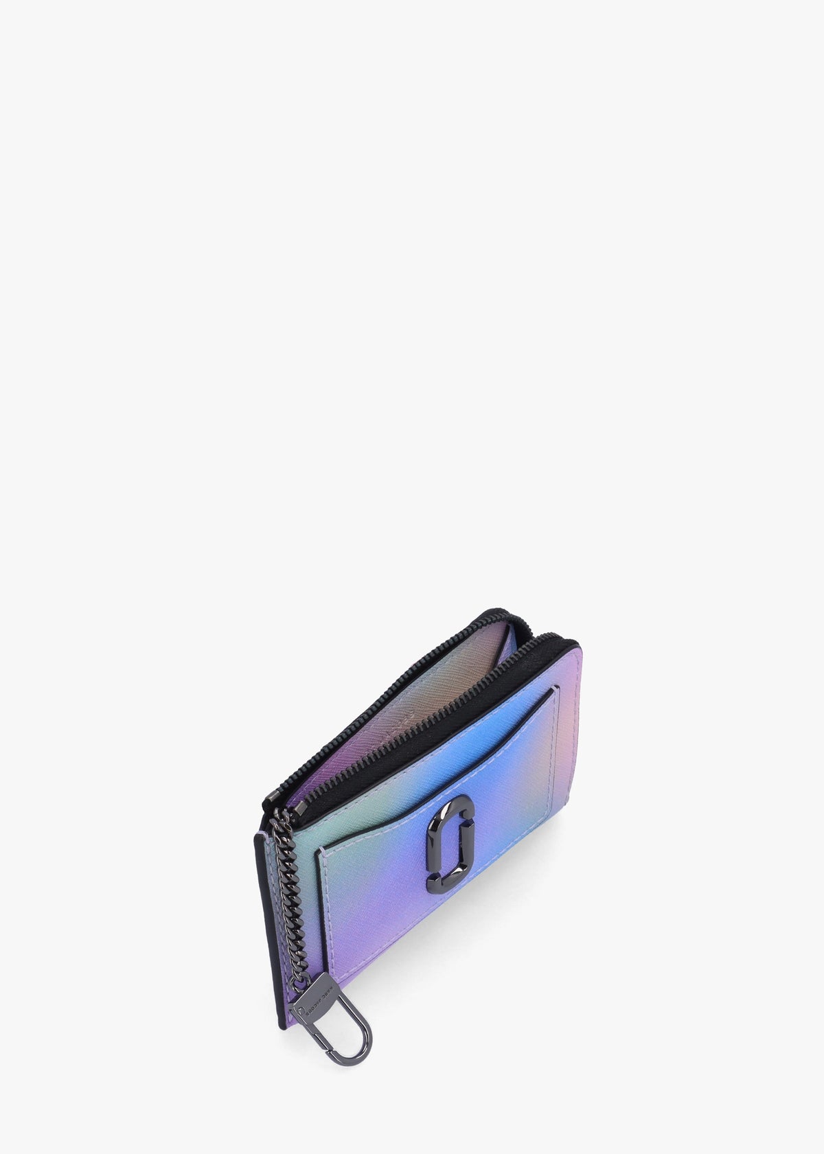 The Airbrush Utility Snapshot Top Zip Blue Multi Leather Wallet