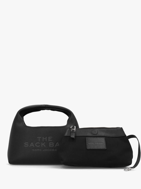 The Mini Tonal Black Leather Sack Bag