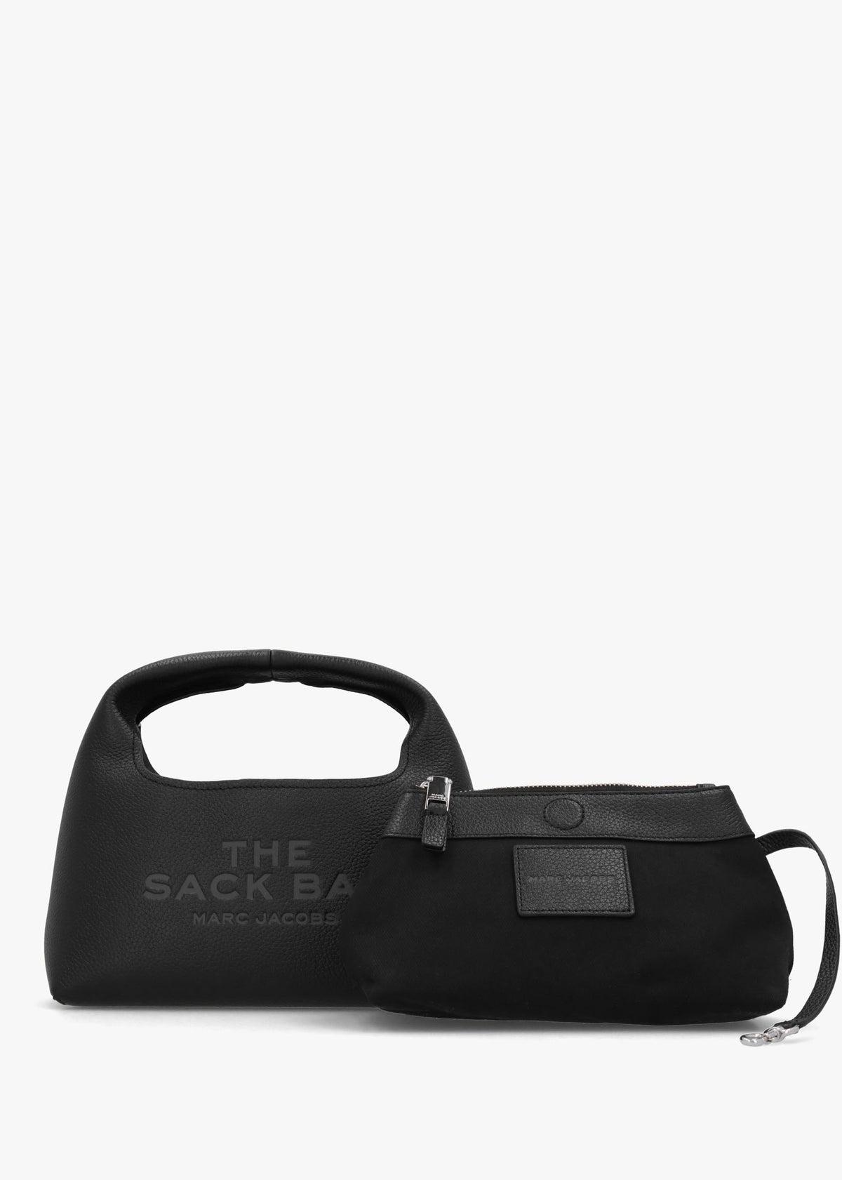The Mini Tonal Black Leather Sack Bag