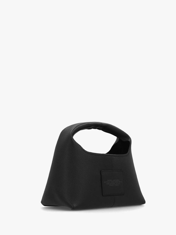 The Mini Tonal Black Leather Sack Bag