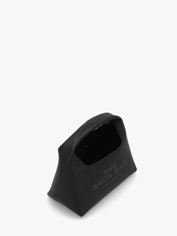 The Mini Tonal Black Leather Sack Bag