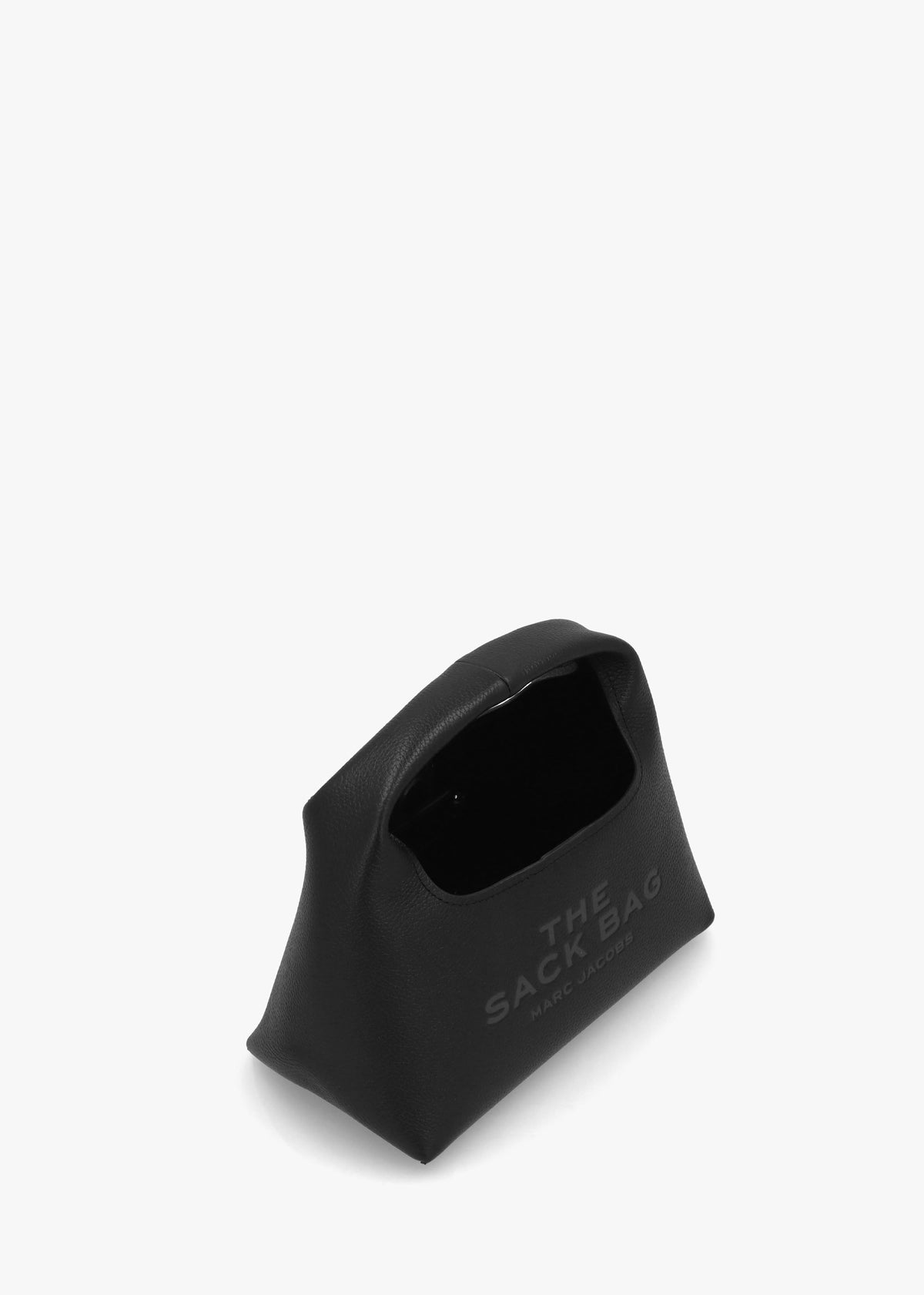 The Mini Tonal Black Leather Sack Bag