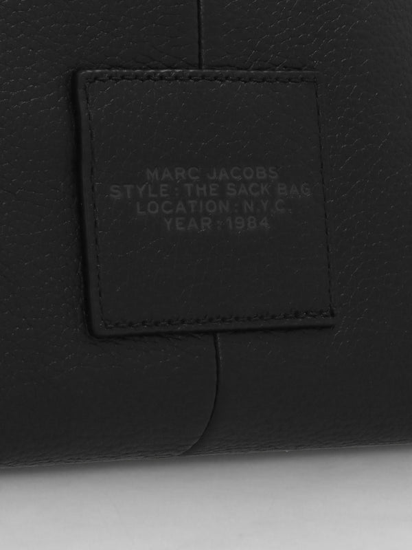 The Mini Tonal Black Leather Sack Bag