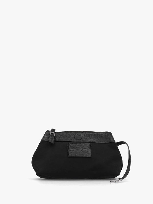 The Mini Tonal Black Leather Sack Bag