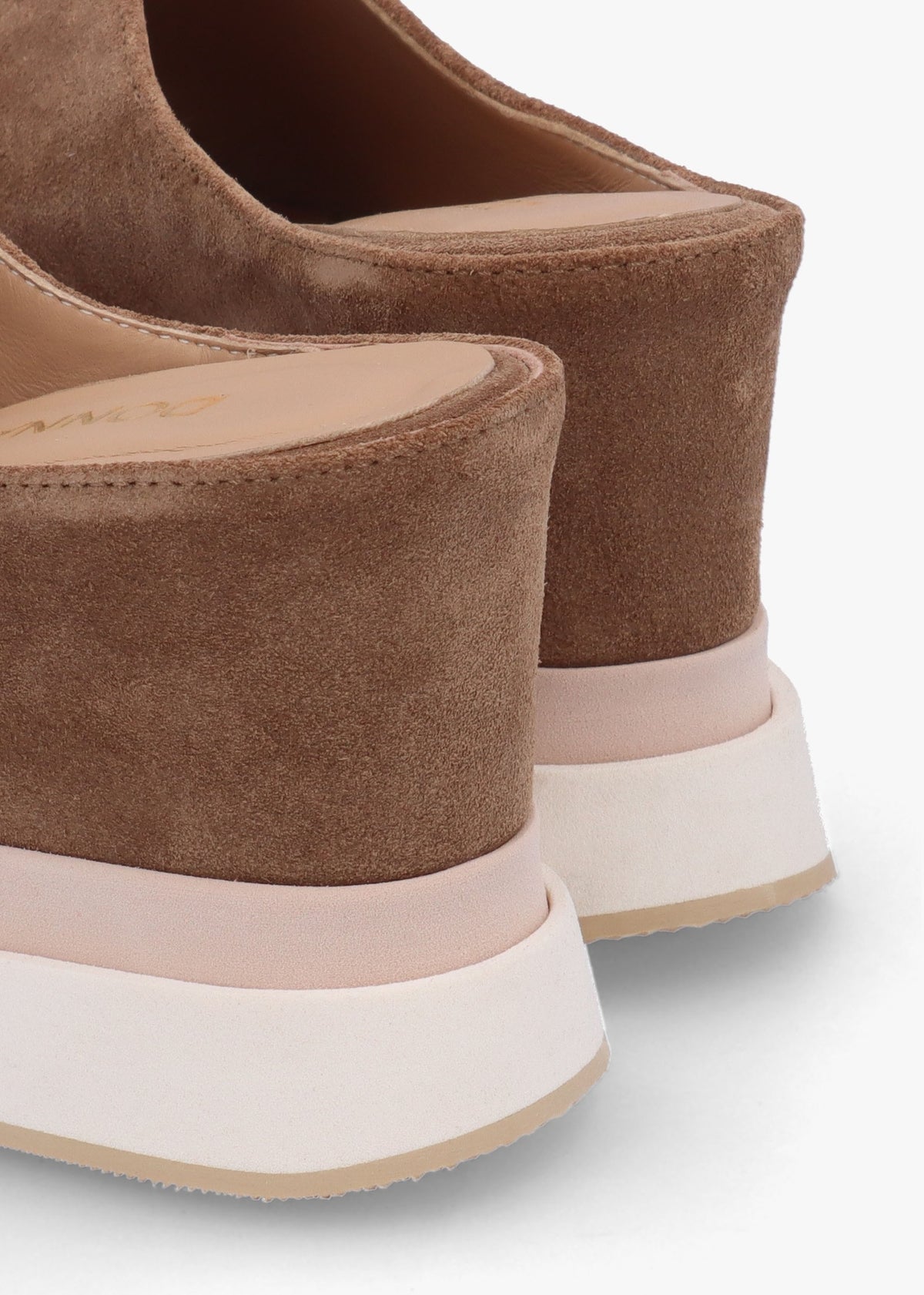 Aperture Brown Suede Wedge Mules