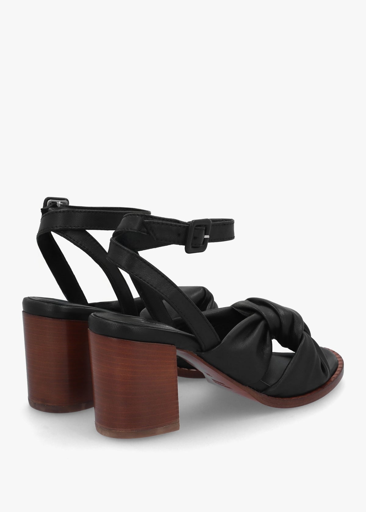 Comet Black Leather Block Heel Sandals