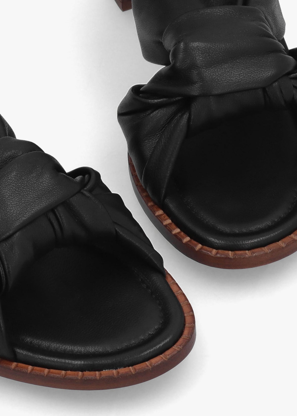 Comet Black Leather Block Heel Sandals
