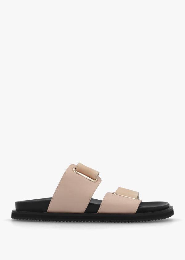 Pacey Nude Leather Two Bar Mules