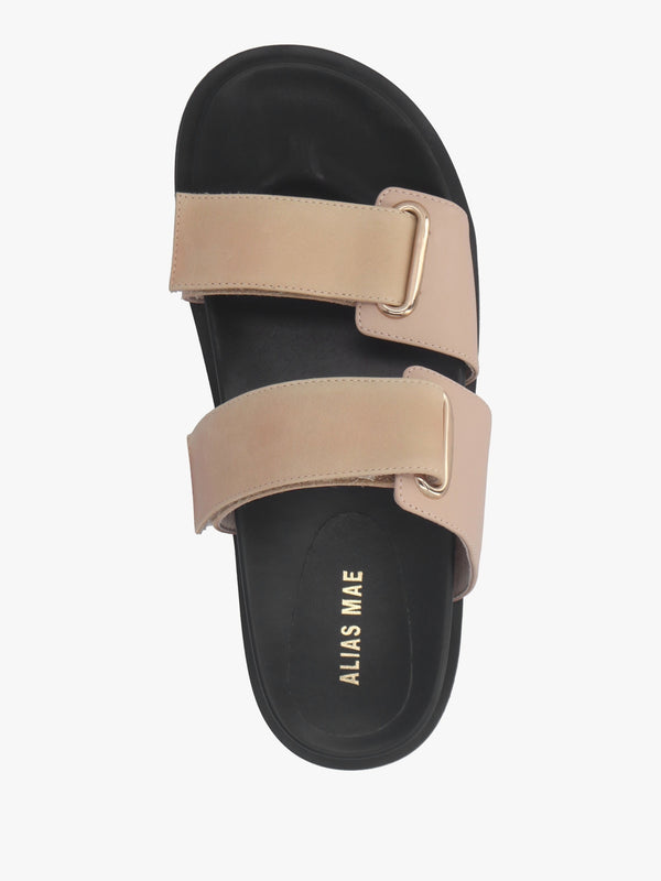 Pacey Nude Leather Two Bar Mules