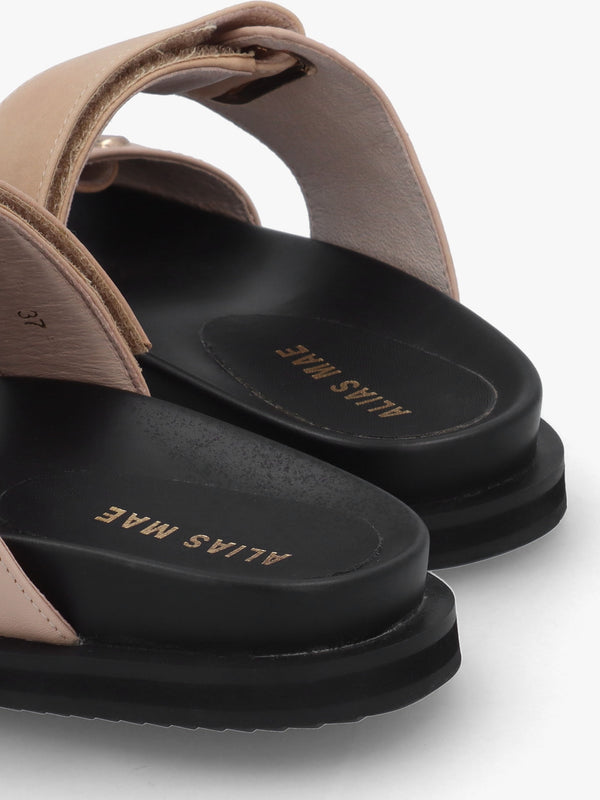 Pacey Nude Leather Two Bar Mules