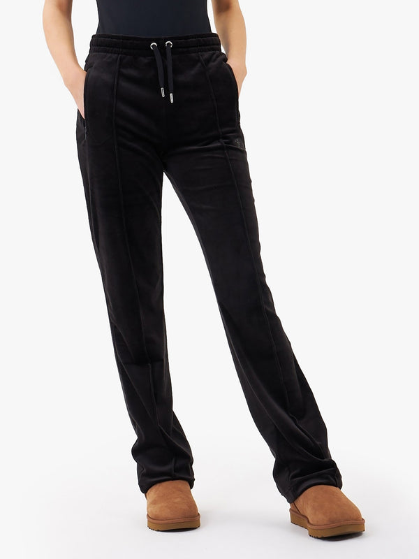 Tina Black Velour Diamante Track Pants