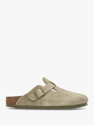 Boston Faded Khaki Suede Clogs