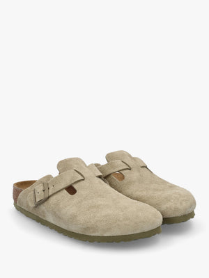 Boston Faded Khaki Suede Clogs