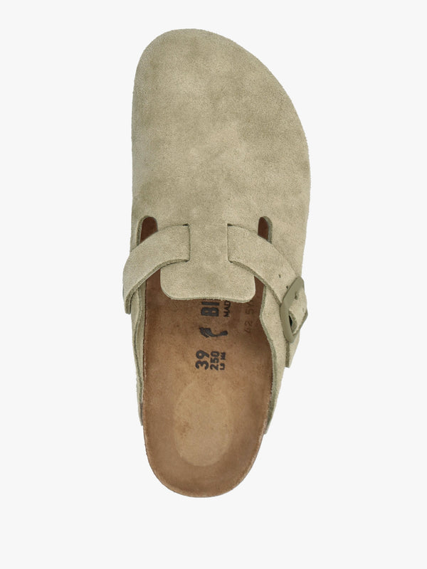Boston Faded Khaki Suede Clogs