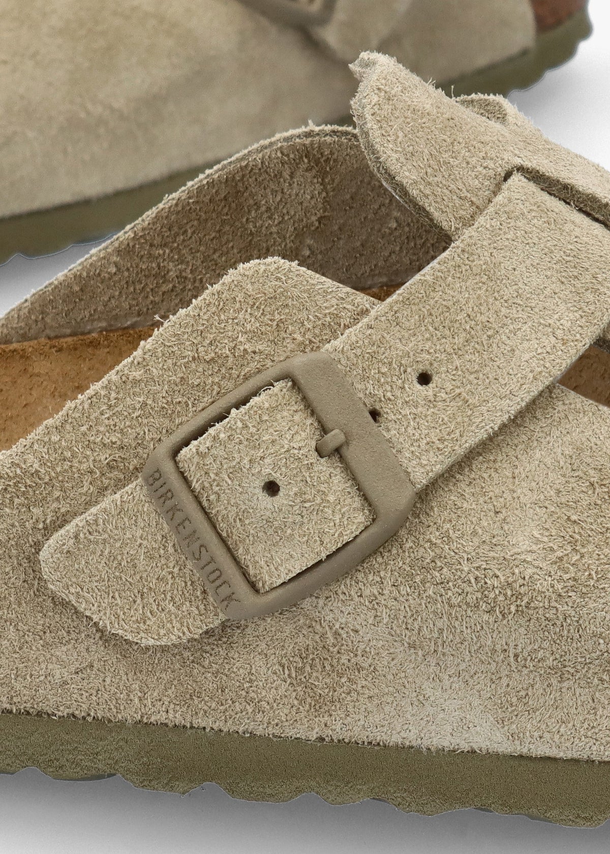 Boston Faded Khaki Suede Clogs