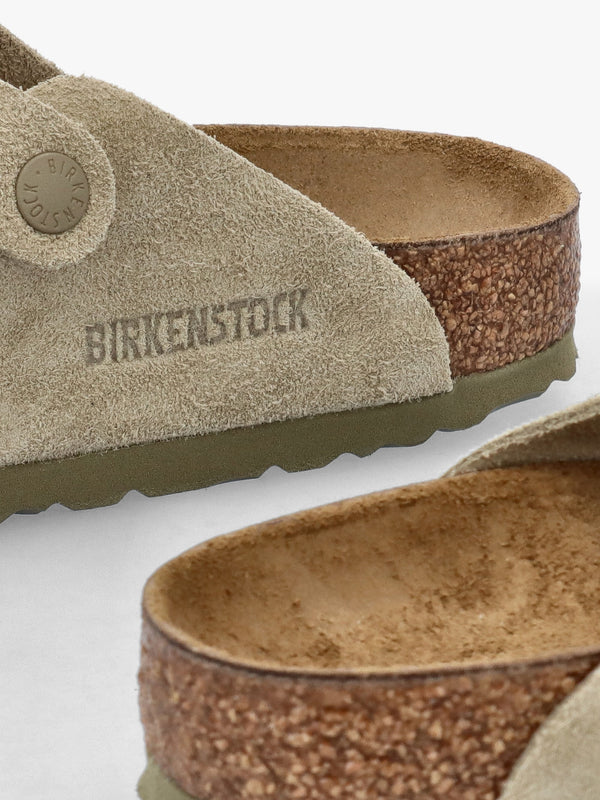 Boston Faded Khaki Suede Clogs