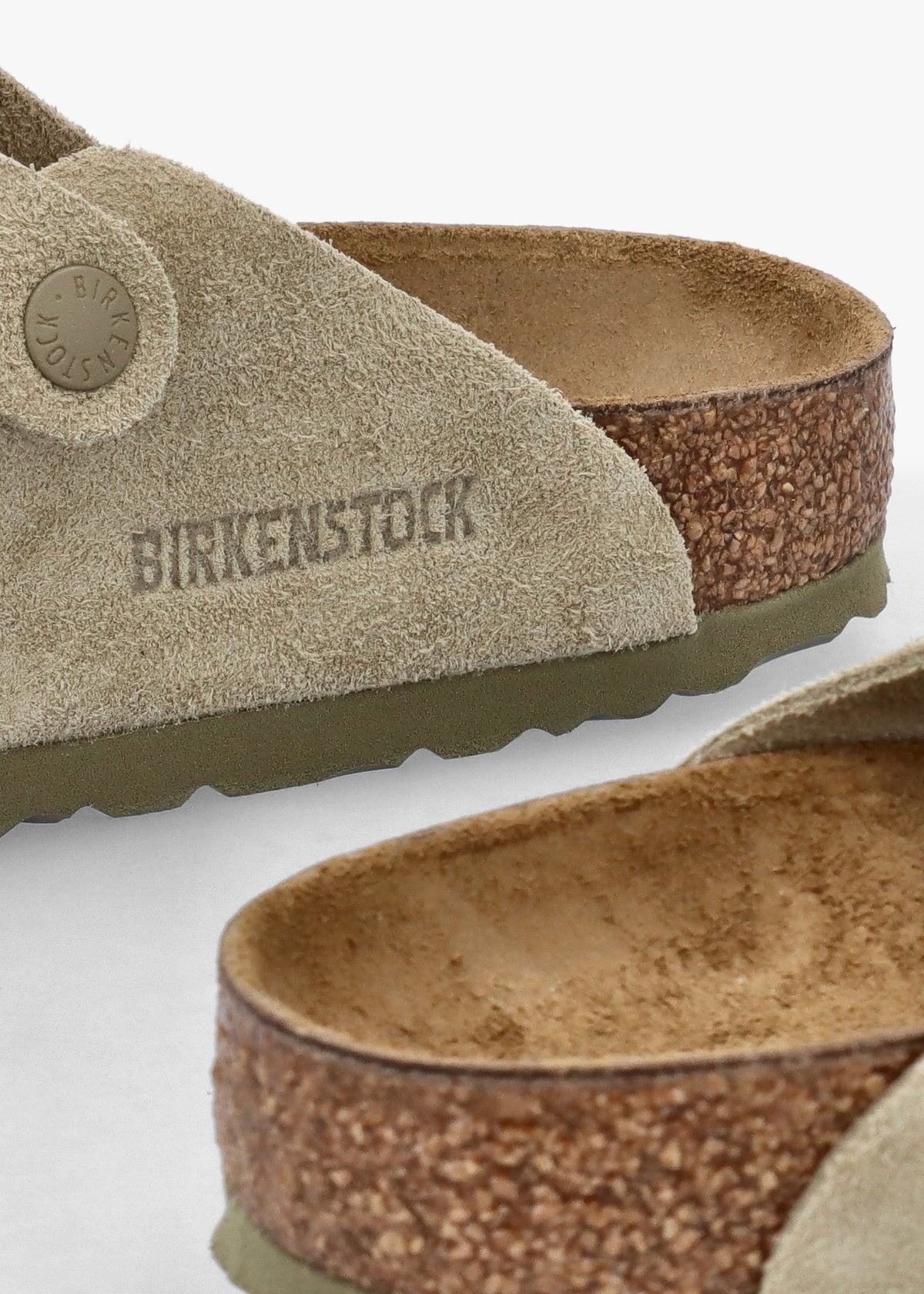 Boston Faded Khaki Suede Clogs