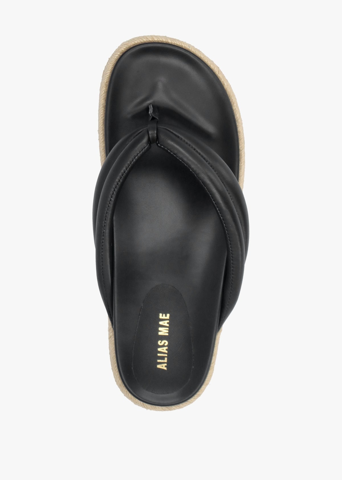 Lucy Black Leather Toe Post Sandals