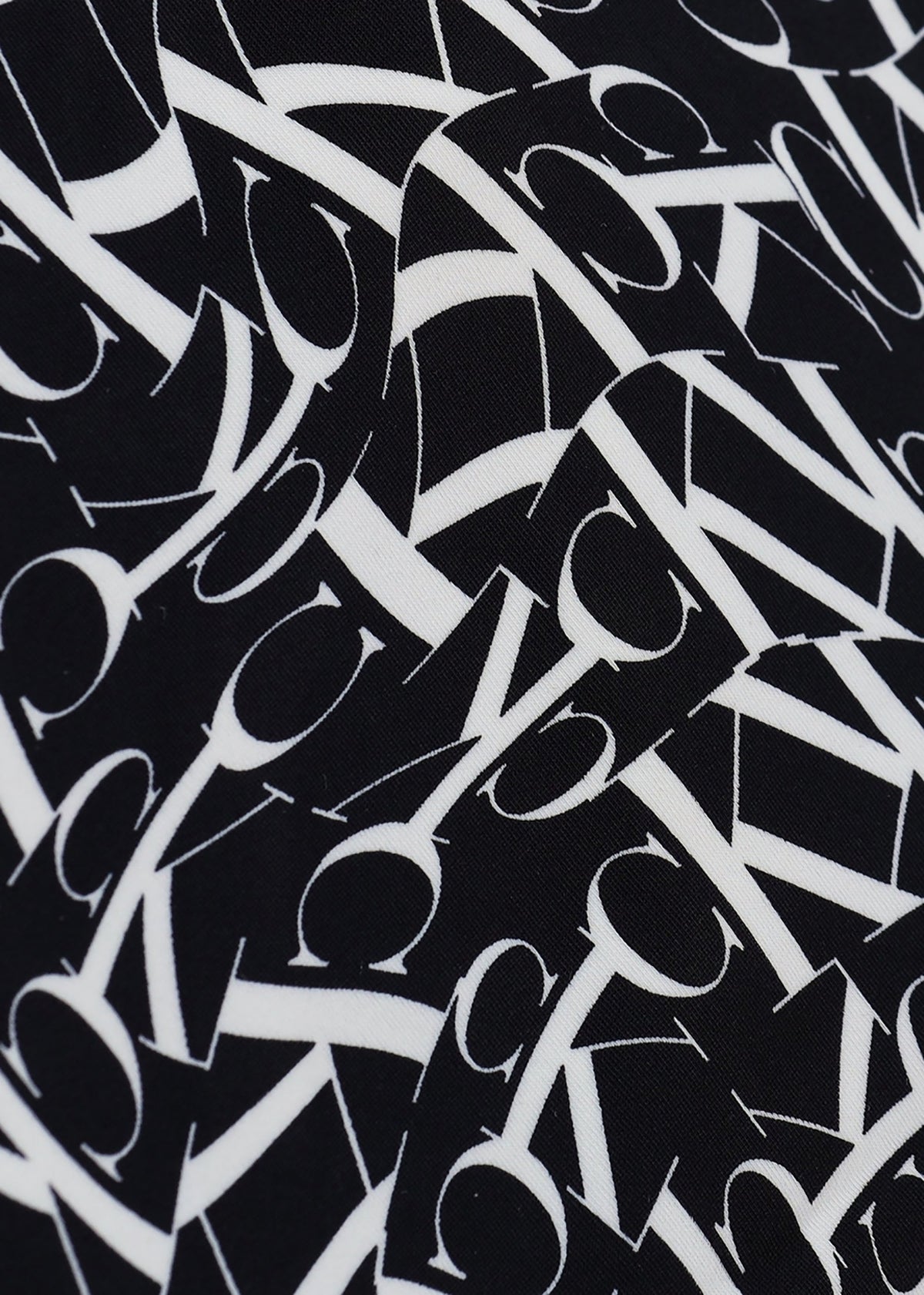 CK Warped Monogram Print Scoop Neck Swimsuit