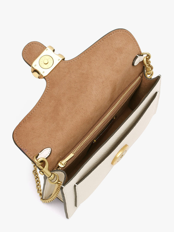 Tabby Chalk Leather Chain Clutch Bag