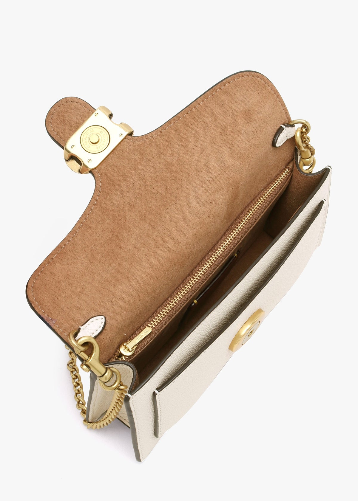 Tabby Chalk Leather Chain Clutch Bag