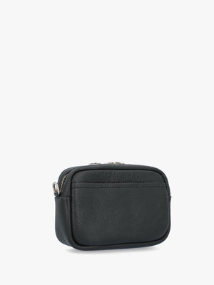 Sierra Black Leather Cross-Body Bag