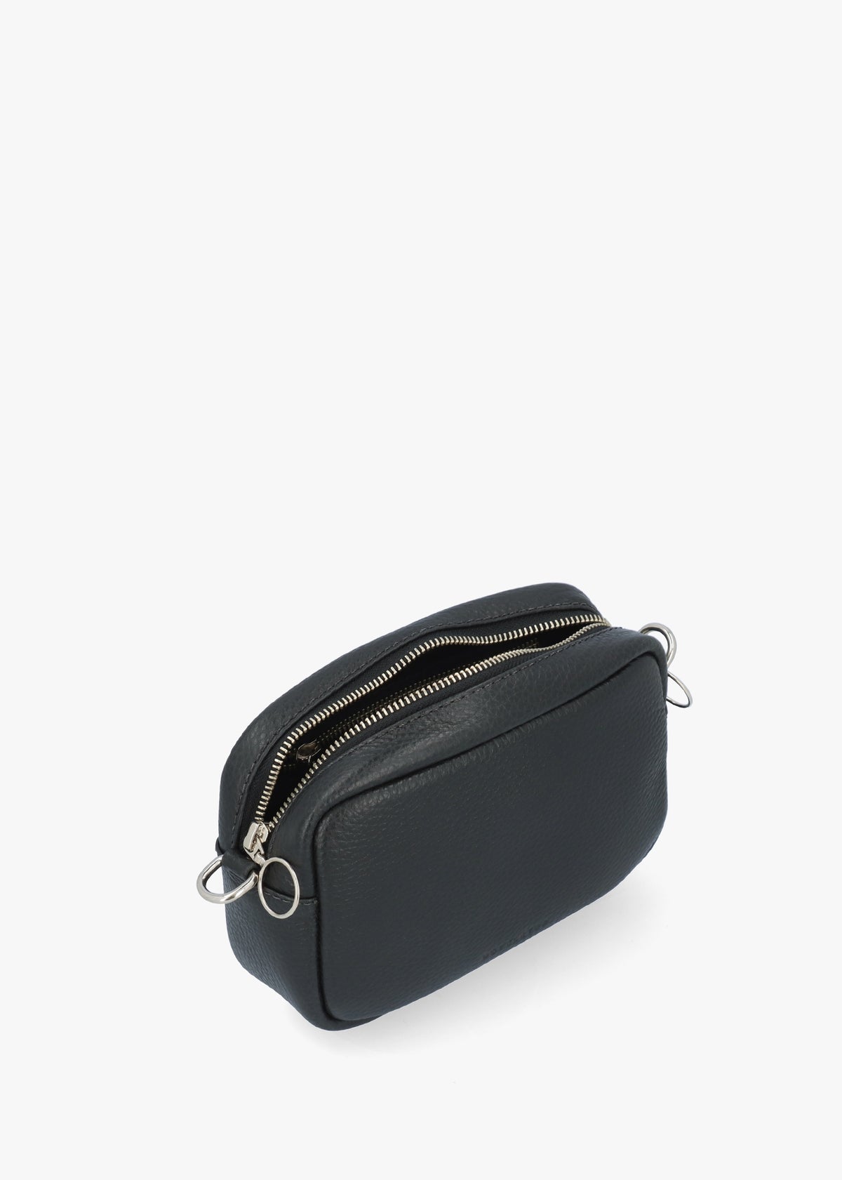Sierra Black Leather Cross-Body Bag