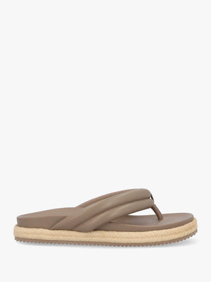 Lucy Taupe Leather Toe Post Sandals