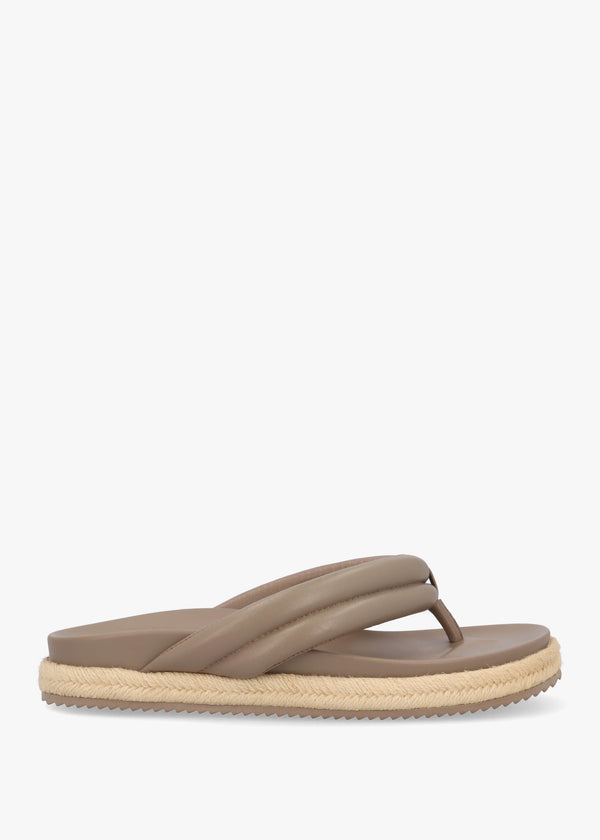 Lucy Taupe Leather Toe Post Sandals