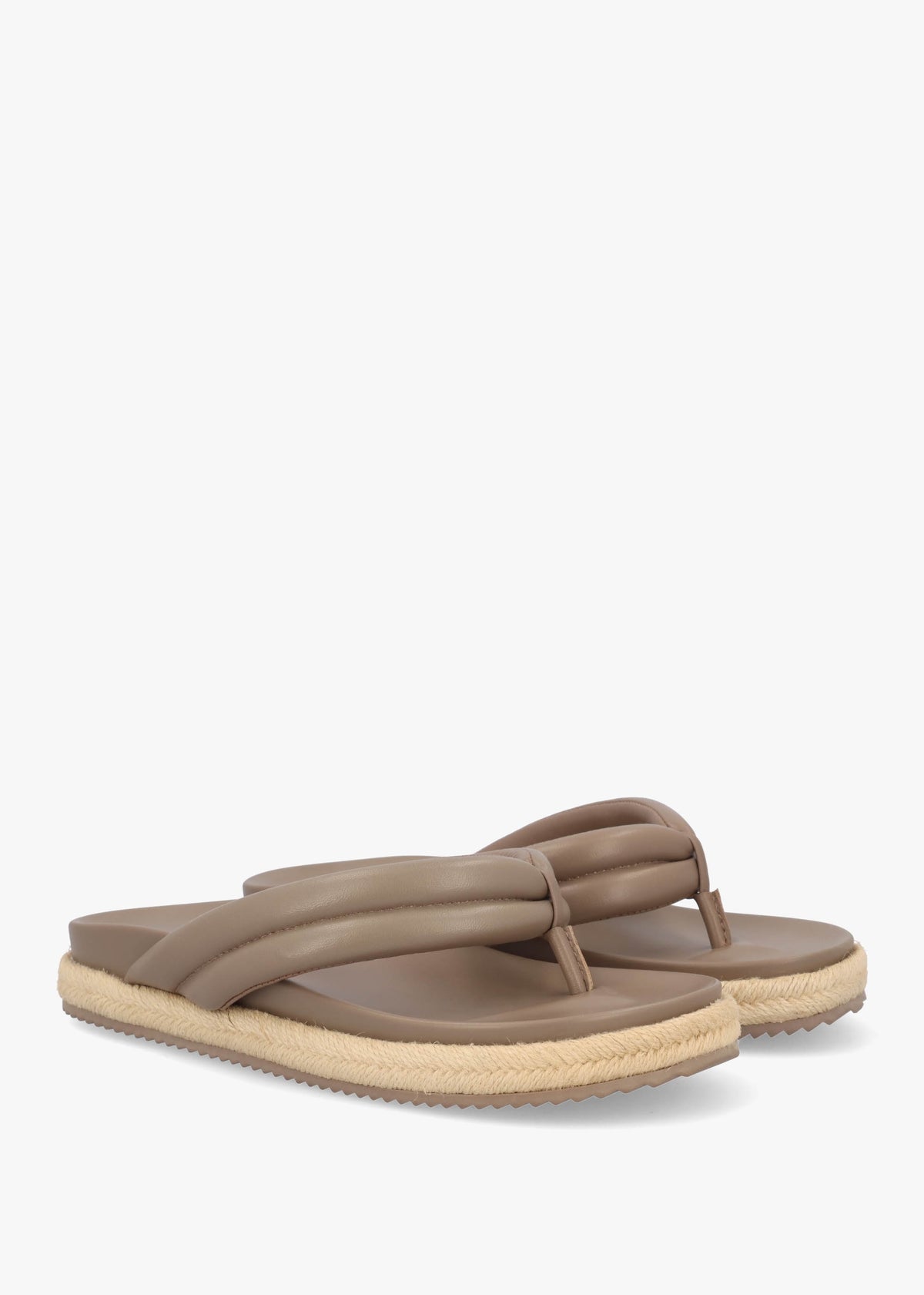Lucy Taupe Leather Toe Post Sandals