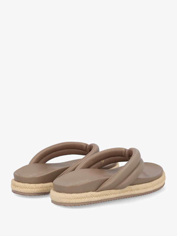 Lucy Taupe Leather Toe Post Sandals