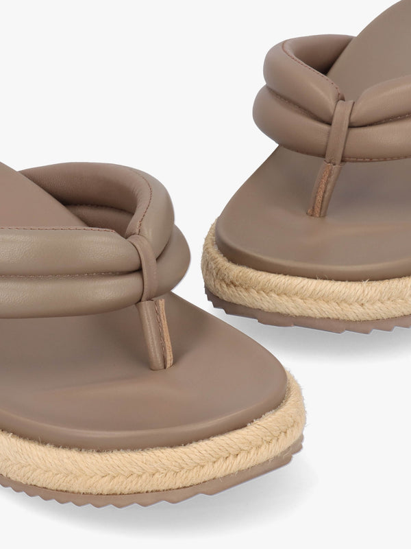 Lucy Taupe Leather Toe Post Sandals