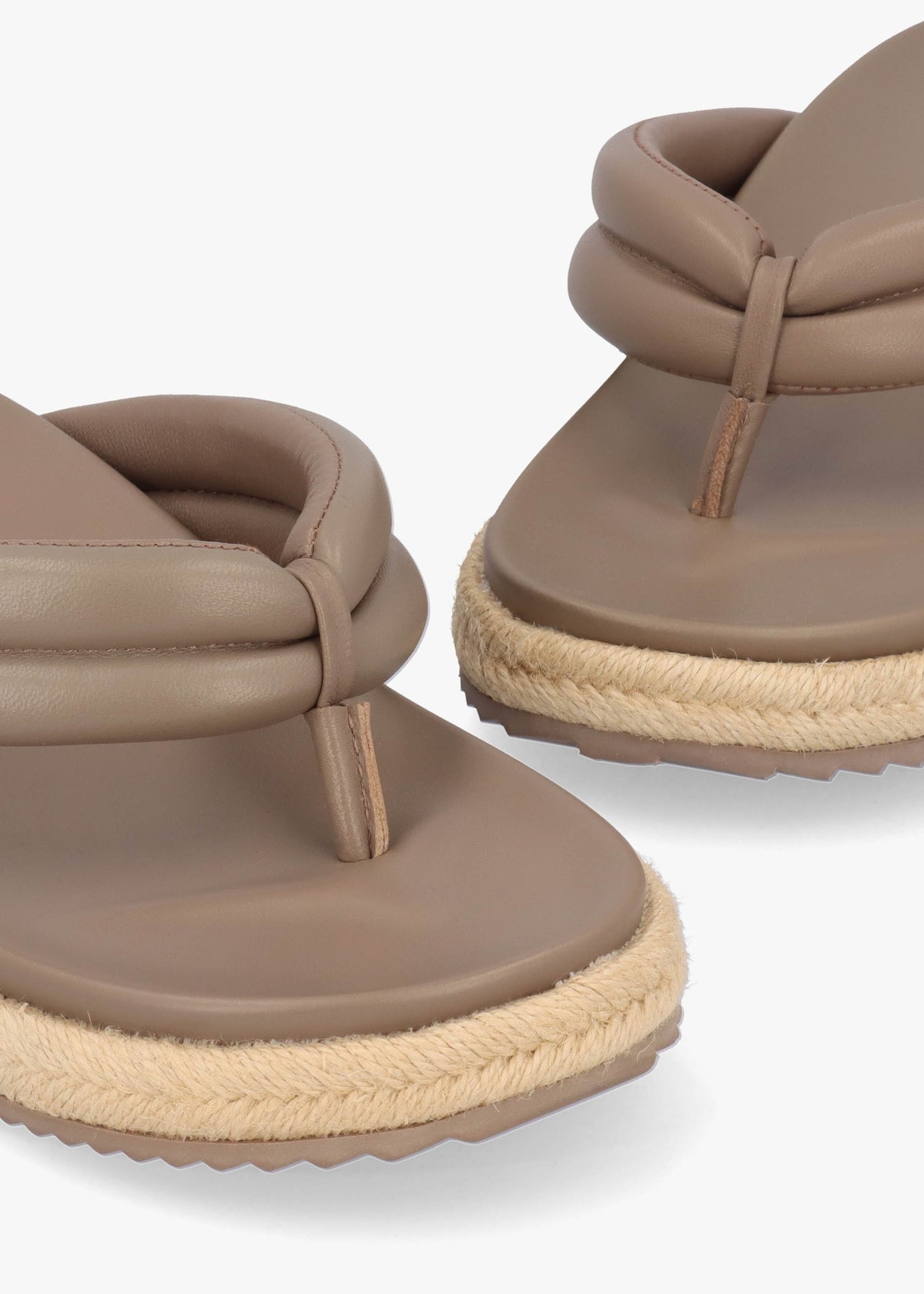 Lucy Taupe Leather Toe Post Sandals